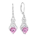 FJ Infinity Celtic Knot Earrings 925 Sterling Silver Birthstone Jewelry