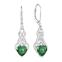 FJ Infinity Celtic Knot Earrings 925 Sterling Silver Birthstone Jewelry