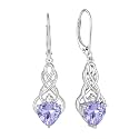 FJ Infinity Celtic Knot Earrings 925 Sterling Silver Birthstone Jewelry