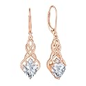 FJ Infinity Celtic Knot Earrings 925 Sterling Silver Birthstone Jewelry