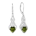 FJ Infinity Celtic Knot Earrings 925 Sterling Silver Birthstone Jewelry