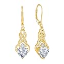FJ Infinity Celtic Knot Earrings 925 Sterling Silver Birthstone Jewelry