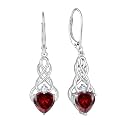 FJ Infinity Celtic Knot Earrings 925 Sterling Silver Birthstone Jewelry