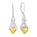 FJ Infinity Celtic Knot Earrings 925 Sterling Silver Birthstone Jewelry