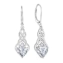 FJ Infinity Celtic Knot Earrings 925 Sterling Silver Birthstone Jewelry
