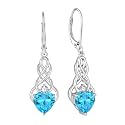 FJ Infinity Celtic Knot Earrings 925 Sterling Silver Birthstone Jewelry