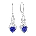 FJ Infinity Celtic Knot Earrings 925 Sterling Silver Birthstone Jewelry