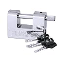 FJM Security SPSA60-KD 2-3/8" Triple Chrome Plated D-Shaped Security Padlock, Keyed Different - 12 Pack