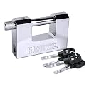 FJM SPSA80-KA D-Style High Security Padlock, Home Improvement Anti Theft Trailer Lock, Bike Lock, &amp; Door Lock. Also for Outdoor Storage Shed, Includes Master Lock Set, Keyed Alike, 3 1/8" (80mm)