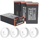 FJP 4-Pack 5.0Ah Moultrie Power Mag Replacement Battery - Compatible with Moultrie Cellular Trail Cameras Edge, Edge Pro, Edge 2, Edge 2 Pro; Includes Four Type-C Fast-Charging Cables