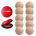 FJYQOP Silicone Nipple Covers - 5 Pairs, Women's Reusable Adhesive Silicone Pasties Nippleless Covers Round