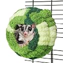 FLAdorepet Sugar Gliders Pouch Hanging Bed House for Cage Accessories,Small Animal Ferret Hamster Hammock Hideout Nest Snuggle Sack for Rat Squirrel(Green, One Size)