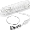 Flag Pole Rope Kit, 100Ft Polyester Halyard with 316 Ss Snap Hooks