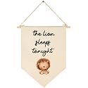 Flag Sign Gift for Baby Newborn Boys Kids-Banner Pennant Wall Decor Present for Nursery Bedroom Playroom -Baby Present Shower-New Home-Birthday Christmas Gift-the Lion Sleeps Tonight
