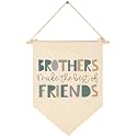 Flag Wall Decor Gift for Baby Boys Girls Kids-Canvas Pennant Banner Pennant Wall Decor Gift for Nursery Baby Room Playroom Homeschool Bedroom-Brothers Make The Best Friends