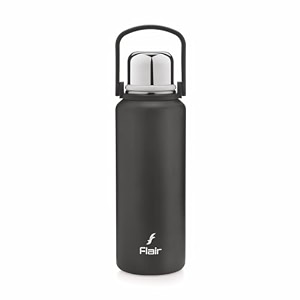 flair drip vaccum insulated steel bottle 1500 ml black  leak proof  office bottle  gym  home  kitchen  hiking  trekking black 1500 ml