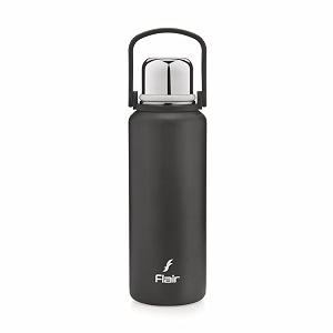 flair drip thermosteel vacuum insulated steel bottle 1500 ml black  upto 24 hours hot and cold  leakproof bpa-free tough amp durable tea flask coffee travel bottle gym