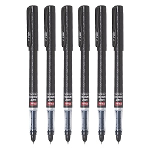flair inky series carbonix liquid ink fountain pen blister pack  round nib with iridium tip  attractive design  free 2 pieces x-large jumbo cartridges with each pack  blue ink pack of 6