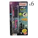 FLAIR Inky Series Monster Liquid Ink Fountain Pen Blister Pack | 2 Pieces X-Large Jumbo Cartridges With Each Pack | Cute &amp; Stylish Pen For Kids Girls Students Teens Gifts | Blue Ink, Pack Of 6