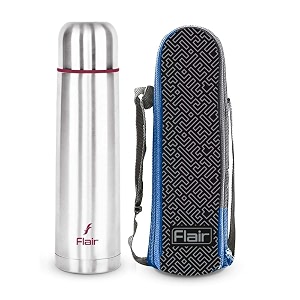 flair power insulated steel bottle  upto 24 hours hot amp cold  leakproof bpa-free tough amp durable copper coated-double walled rust free water bottle 500 mlpurple