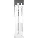 Flair Space-Tech 0.7mm Mechanical Pencil, Silver Metal Body with Brass Mechanism, Textured Grip, Pocketable Clip, Includes 20 Leads