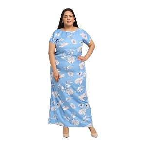 Flambeur Womens Crepe Fit and Flare Maxi