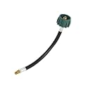 Flame King 12-inch Pigtail Hose Connectors, 1/4" Male Inverted FLARE (NOT NPT) for RV, Van, or Trailer, Propane Tank 2-Stage Auto Changeover Regulators - E12INPT, Black/Green