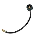 Flame King 18-inch Pigtail Hose Connectors, 1/4" Male Inverted FLARE (NOT NPT) for RV, Van or Trailer, Propane Tank 2-Stage Auto Changeover Regulators, Black/Green