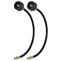 Flame King E18INPT-X2 Pigtail Hose Connectors, 1/4" Male Inverted Flare (NOT NPT) for RV, Van or Trailer, Propane Tank 2-Stage Auto Changeover Regulators, 18 inches (2-Pack), Black/Green