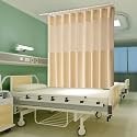 Flame Retardant Curtains Grommet, 5x8ft, Medical Room Divider Curtains for Hospital SPA Clinic Lab School Nursery (1 Panel, Beige，5x8ft)