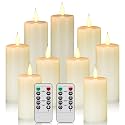 Flameless Battery Operated LED Candles 3D Wick 24-Hour Remote Control Timer