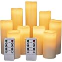 Flameless Battery Operated Led Candles10-Key Remote 24Hours Timer Set of 9