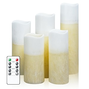 Flameless Candles with Embedded Star String Pillar