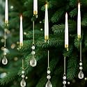 JOIONE Christmas Tree Candles, 10 Pcs Crystal Water Drop Tree Hanging Decor