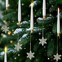 JOIONE Christmas Tree Candles, 12 Pack Snowflake Tree Hanging Decor