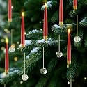 JOIONE Red Christmas Tree Candles, 10 Pcs Crystal Ball Tree Hanging Decor