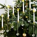 JOIONE Christmas Tree Candles, 10 Pack Crystal Ball Tree Hanging Decor