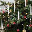 JOIONE Christmas Tree Candles, 12 Pack Red Crystal Ball Tree Hanging Decor