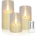 flameless LED Candles Battery Operated with Remote Control 7 Set Home Decoration (Ivory3)