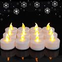 Flameless LED Tea Lights Candles, Flickering Electric Fake Candle, 24 Pack 200+ Hour Battery Operated Warm Yellow Plastic Tealight Candles for Wedding, Halloween, Christmas Decorations