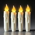 Ivory Wax Taper Candles Battery Operated with Timer, 4.65 Inch
