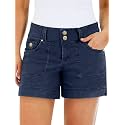 Flamingals Women's Mid Waist Solid Split Side Flap Pocket Casual Shorts