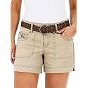 Flamingals Women's Mid Waist Solid Split Side Flap Pocket Casual Shorts