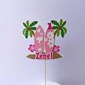 Flamingo Birthday Cake Topper with Custom Name &amp; Age | Tropical Handcrafted Cake Decoration for Girls