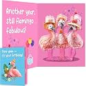 Flamingo Birthday Card with Sound & Motion, Pop Up Humorous Birthday Cards for Women, Mom, Sister, Bestie, Musical Birthday Card Includes Envelope, 5.9 x 7.9 inches