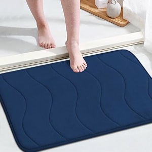 flamingo p soft non slip absorbent bath rugs area rug sets bathroom rug set memory foam bath mats for bathroom navy waved pattern size w20 x l32