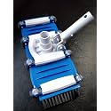 Flaner Professional 15.5 INCH Weighted Flexible Swimming Pool Vacuum Head with Side Brushes, Swivel Hose Connection, EZ Clip Handle - Heavy Duty, Clean Floor Debris