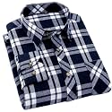 Flannel Plaid Shirt Long Sleeve Black Mens