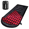 Flannel Sleeping Bag Cotton 0 Degree Cold Weather for Adults XXL Wearable Sleeping Bag 4 Seasons Waterproof with Compression Sack