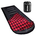 Flannel Sleeping Bag Cotton 0 Degree Cold Weather for Adults XXL Wearable Sleeping Bag 4 Seasons Waterproof with Compression Sack